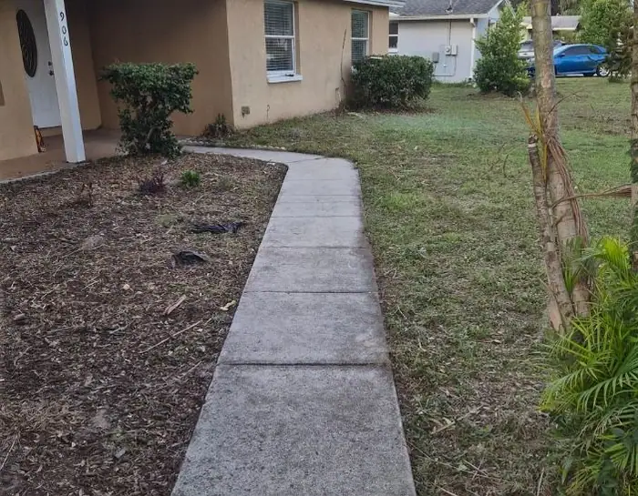 After: a weedy walk and bed cleaned up and edged, a LoLo Lawncare job in the Tampa area